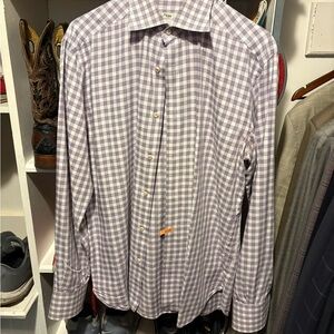 Ermenegildo Zegna Lavender Checkered Dress Shirt